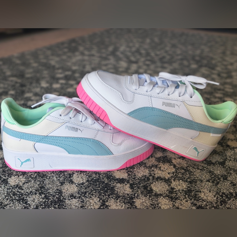 Puma Kids Sneakers - White, Blue, Pink
